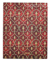 Diář Paperblanks 2025 Red Velvet Flexis ultra vertikální FED5855