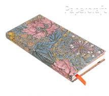 Diář Paperblanks 2025 Morris Pink Honeysuckle slim horizontální DED5762