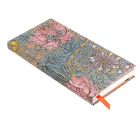 Diář Paperblanks 2025 Morris Pink Honeysuckle slim horizontální DED5762